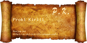 Prokl Kirill névjegykártya